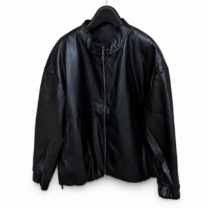 フェイクレザーキルティング綿入りジャッケット